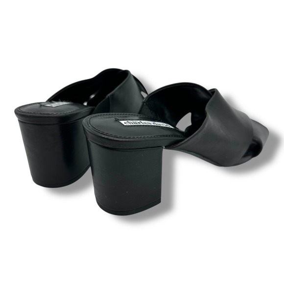 Charles David Black Leather Criss Cross Block Heel Mules Women's Size 7.5 - Picture 6 of 12